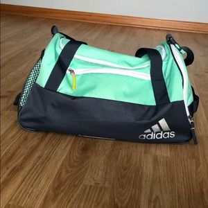 Adidas mint green duffel gym bag